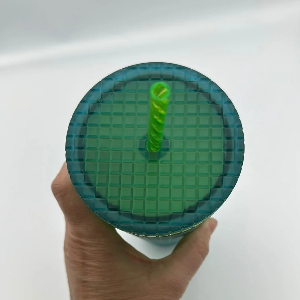 Starbucks Green Jelly Acrylic Grid Tumbler Limited Edition 2022 24oz New